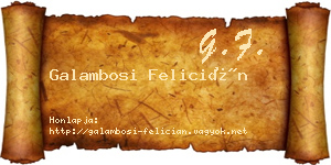 Galambosi Felicián névjegykártya